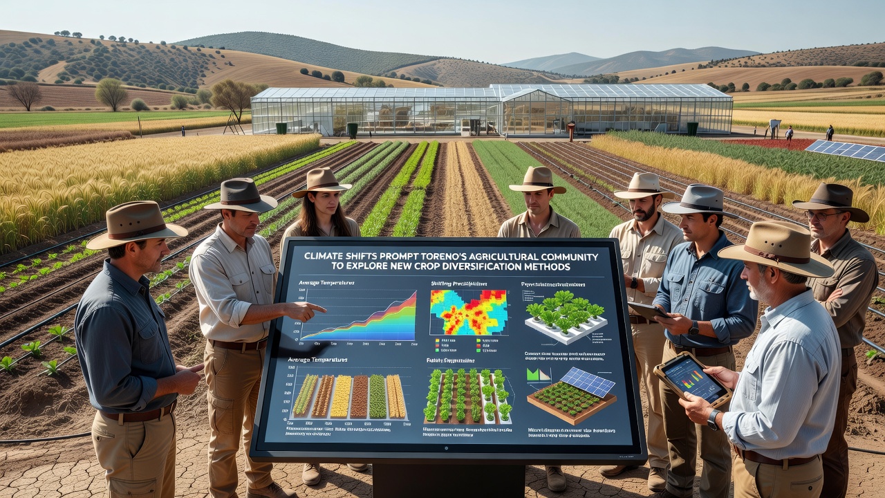 Close-up of diversified Toreno fields with sorghum, legumes, and young fruit trees interplanted