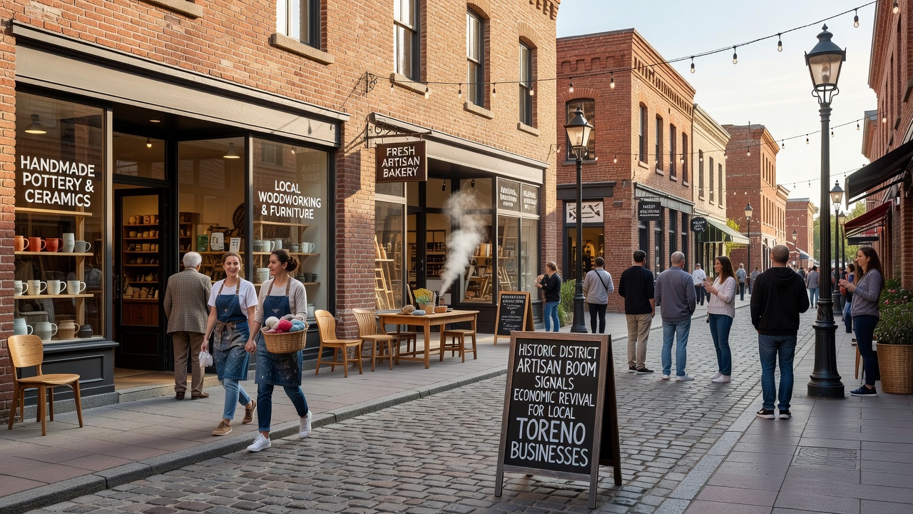 Local Toreno business owners restocking shelves with artisan-made goods in September 2026